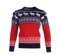 Cozy warm Christmas sweater with ornament isolated