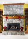 Cozy warm fireplace for the holidays Royalty Free Stock Photo