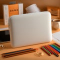 Cozy White Laptop Sleeve Tech Protection Royalty Free Stock Photo