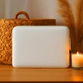 Cozy White Laptop Sleeve Tech Protection Royalty Free Stock Photo