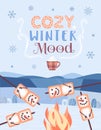 Cozy Winter Mood fun party welcome vector poster