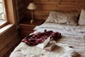 Cozy winter weekend in log cabin Royalty Free Stock Photo