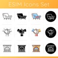 Cozyness mood icons set