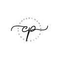 CP Initial handwriting logo design