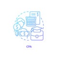 CPA blue gradient concept icon