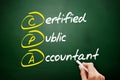 CPA Ã¢â¬â Certified Public Accountant acronym, business concept on blackboard Royalty Free Stock Photo