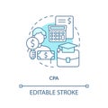 CPA turquoise concept icon