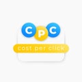 CPC, cost per click, marketing concept, vector