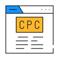 cpc seo optimization icon color illustration Royalty Free Stock Photo