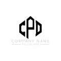 CPD letter logo design with polygon shape. CPD polygon and cube shape logo design. CPD hexagon vector logo template white and Royalty Free Stock Photo