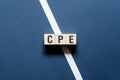 CPE - Continuing Professional Education word concept on cubes