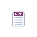 CPF file icon on white Royalty Free Stock Photo