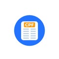 CPF file vector round icon Royalty Free Stock Photo