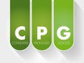 CPG - Consumer Packaged Goods acronym concept