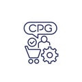 CPG line icon, Consumer Packaged Goods