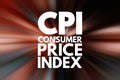 CPI - Consumer Price Index acronym, business concept background Royalty Free Stock Photo