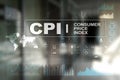 CPI. Consumer price index concept on virtual screen