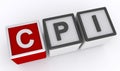 cpi word block on white Royalty Free Stock Photo