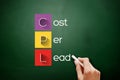 CPL - Cost Per Lead acronym, business concept