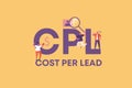 CPL cost per lead. Commercial profitable trade and successful financial income distribution corporate business. Royalty Free Stock Photo