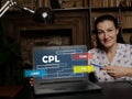 CPL Cost Per Lead - Thoughtful female person showing laptop screen
