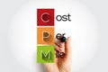 CPM Cost Per Mile - used measurement in advertising, It is the cost an advertiser pays for one thousand views or impressions of an