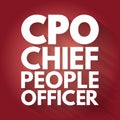 CPO - Chief People Officer acronym, business concept background