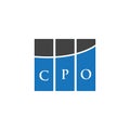 CPO letter logo design on BLACK background. CPO creative initials letter logo concept. CPO letter design.CPO letter logo design on