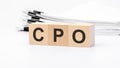 CPO wooden blocks word on white background. CPO - short for Cost Per Order, business concepts Royalty Free Stock Photo