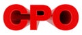 CPO word on white background 3d rendering