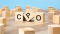 CPO written on wooden cube, business concept