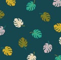 Poster With Pastel Monstera Pattern