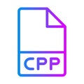 Cpp document file type, Vibrant Gradient Icons for Coding Enthusiasts Royalty Free Stock Photo