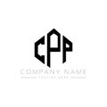 CPP letter logo design with polygon shape. CPP polygon and cube shape logo design. CPP hexagon vector logo template white and Royalty Free Stock Photo