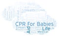 CPR For Babies word cloud, made with text only.