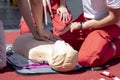 First aid and CPR - Cardiopulmonary resuscitation class Royalty Free Stock Photo
