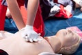 CPR - Cardiopulmonary resuscitation and first aid class. Health care concept.