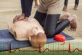 Cpr dummy training Royalty Free Stock Photo