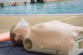 Cpr dummy training Royalty Free Stock Photo