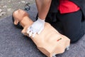 CPR. First aid training concept. Cardiac massage. Royalty Free Stock Photo