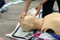 CPR First Aid Training with CPR dummy