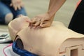 CPR First Aid Training with CPR dummy