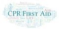 CPR First Aid word cloud, made with text only.