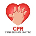 CPR illustration. World Restart a Heart Day