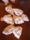 CPR: rubber face masks Royalty Free Stock Photo