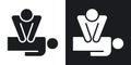 CPR thin line vector icon set Royalty Free Stock Photo