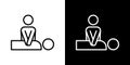 CPR thin line vector icon set Royalty Free Stock Photo