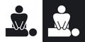 CPR thin line vector icon set Royalty Free Stock Photo