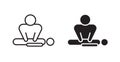 CPR thin line vector icon set Royalty Free Stock Photo