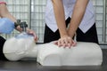 CPR Training,Doctor and nurse resuscitated dummy. Royalty Free Stock Photo